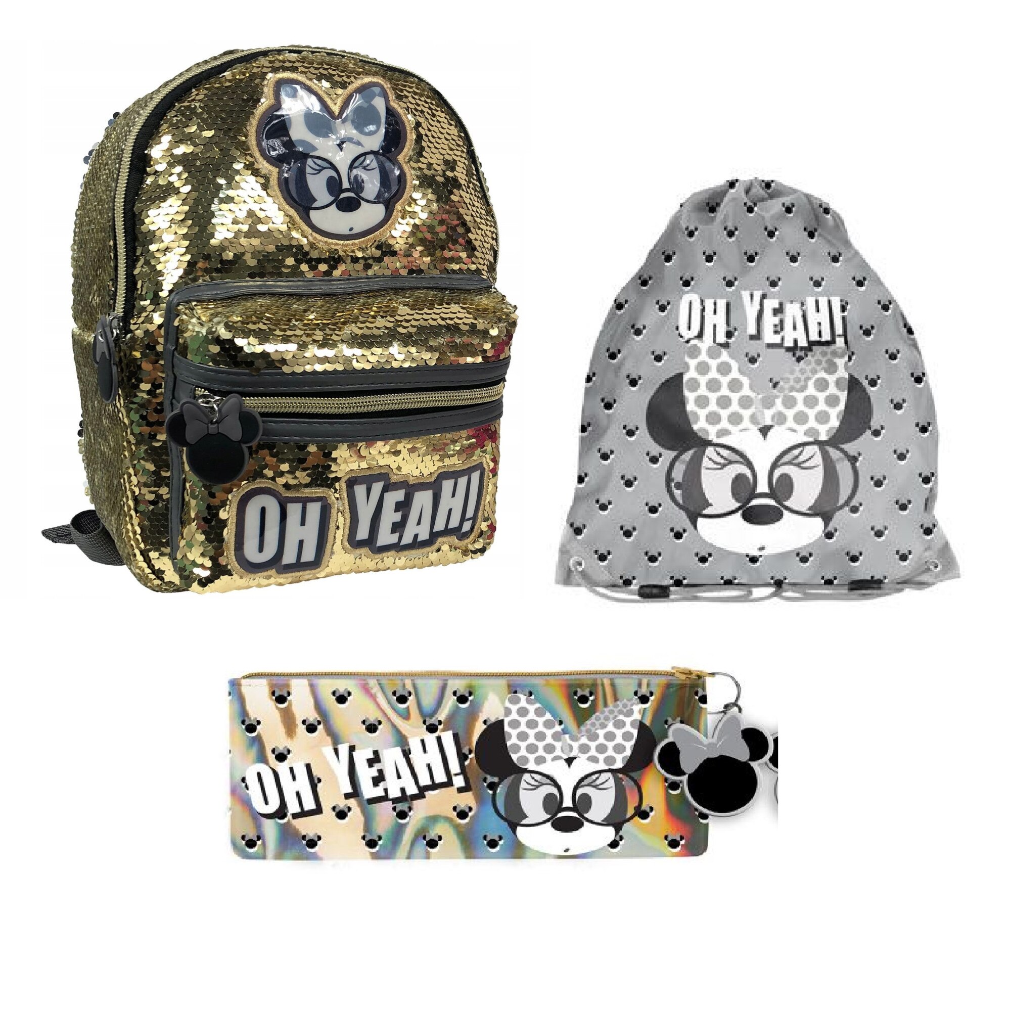 Set rucsac scoala ninnie, penar, geanta pliabila incaltaminte, multicolor