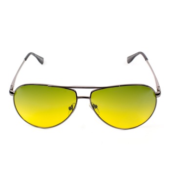 Ochelari de soare barbat stil aviator Poli, M19, Verde/Galben Ochelari de soare barbat stil aviator Poli, M19, Verde/Galben
