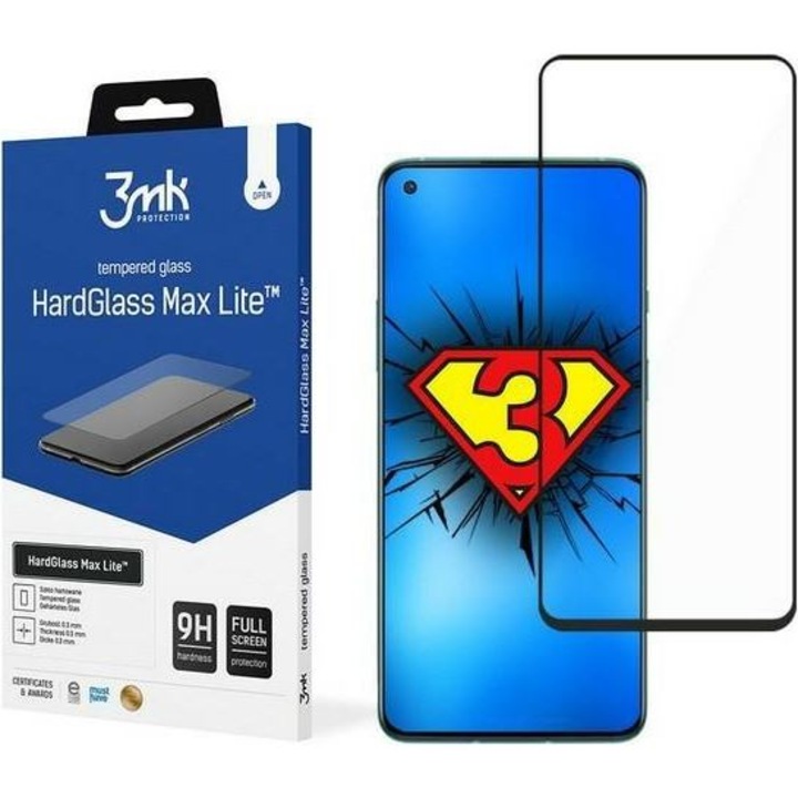 Протектор 3Mk HG Max Lite за OnePlus 8T/ 9, черен