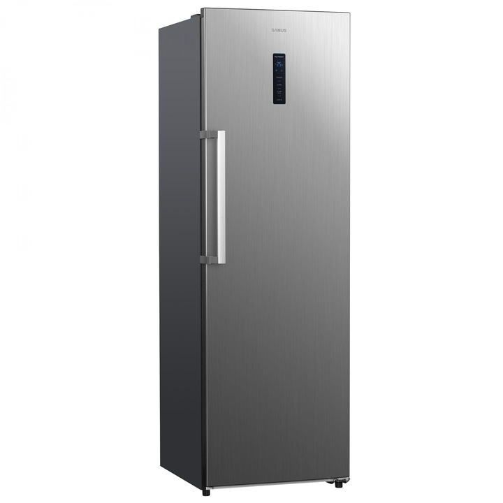 Congelator SCXE346NFE, 274L, Full No Frost, Multi Air Flow System, Afisaj Led, 3 rafturi din sticla, 3 sertare + 1 sertar Jumbo Box, Clasa E, H185cm, Inox/ Argintiu