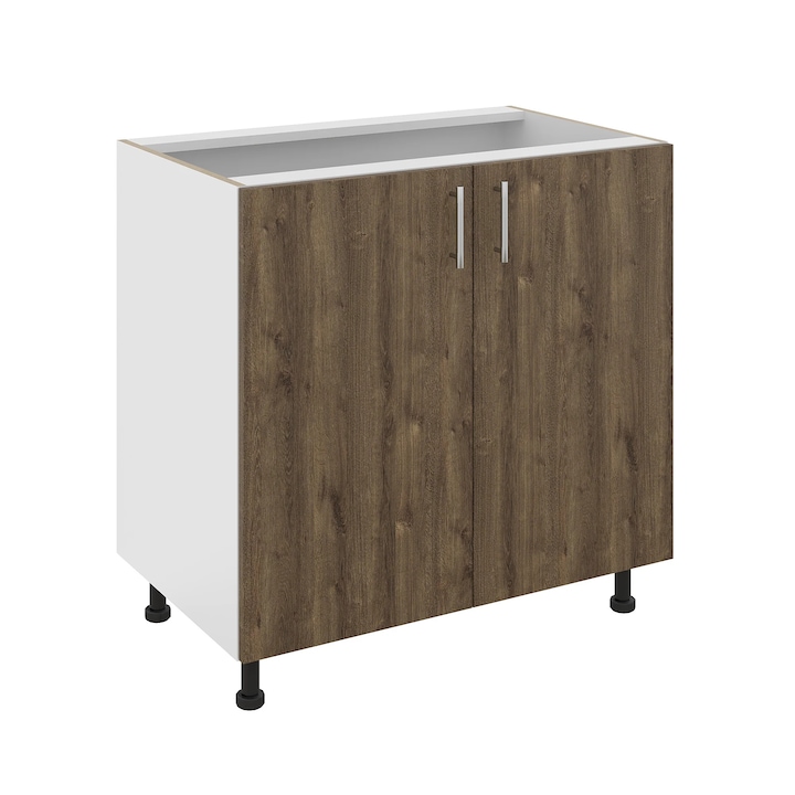 Corp Baza haaus Karo, 2 Usi, Stejar Bronz/Alb, 80 x 50 x 80 cm