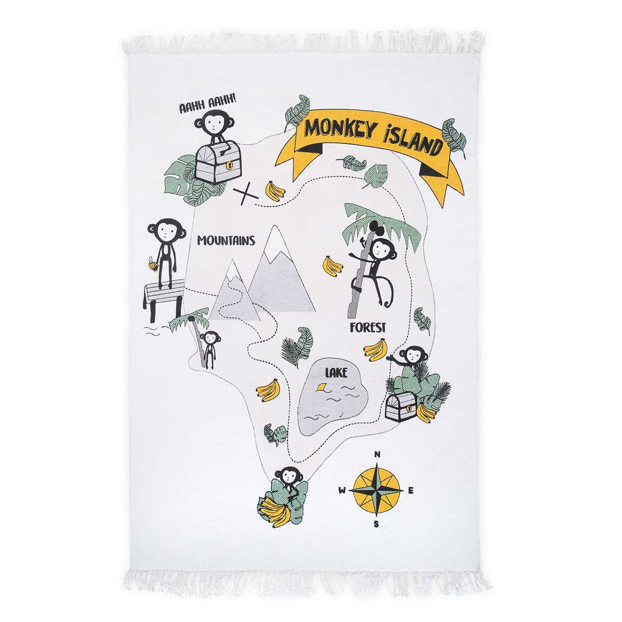 Covoras de joaca, Jollein Monkey Island, 90x130cm