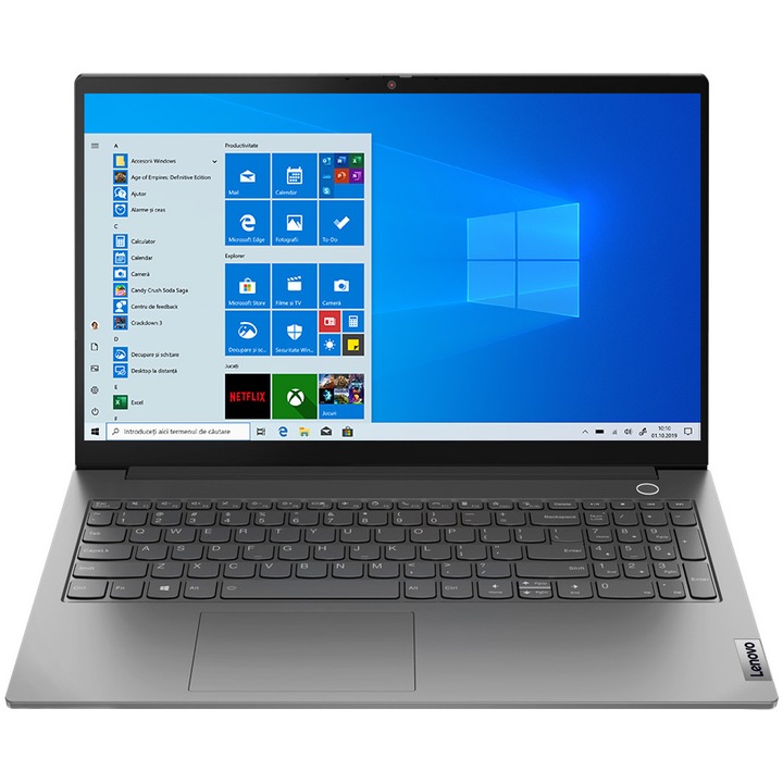 Laptop ThinkBook 15 G2 ARE cu procesor AMD Ryzen 7 4700U pana la 4.10 GHz, 15.6", Full HD, 8GB, 512GB SSD, AMD Radeon Graphics, Windows 10 Pro, Mineral Grey