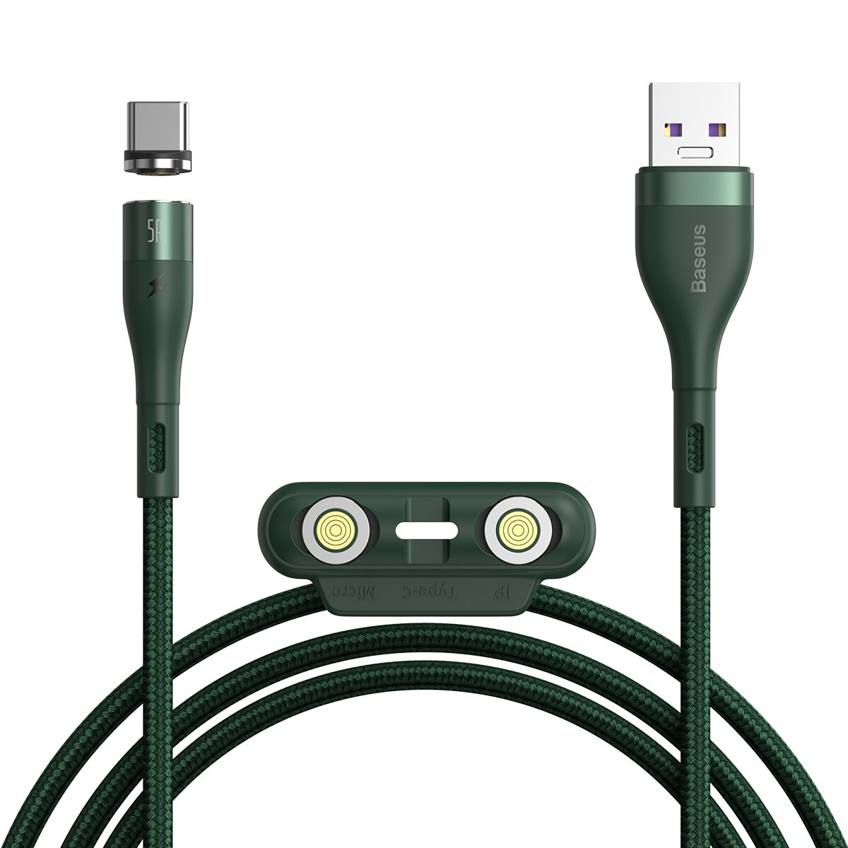 Cablu de date Baseus, USB - Lightning, 1 m, Verde