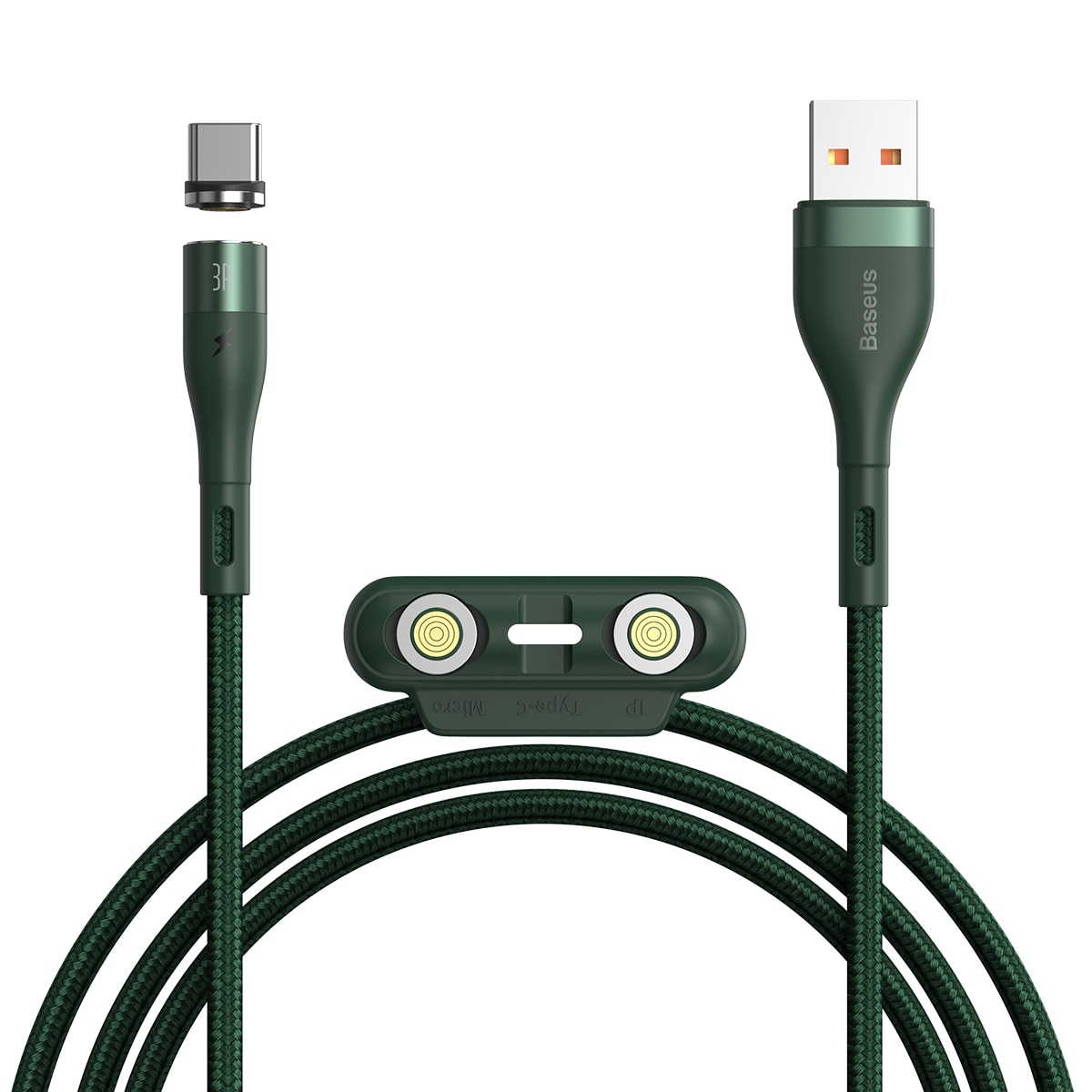 Cablu de date Baseus, USB - Lightning, 1 m, Verde