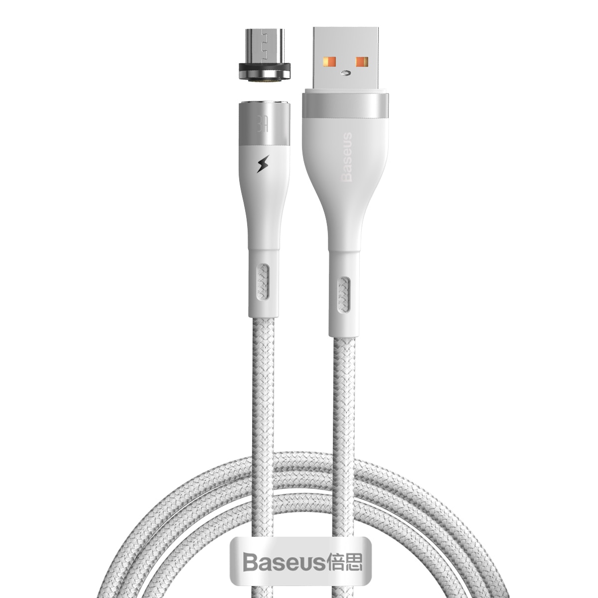 Cablu de date Baseus, USB - Micro USB, 1 m, Alb