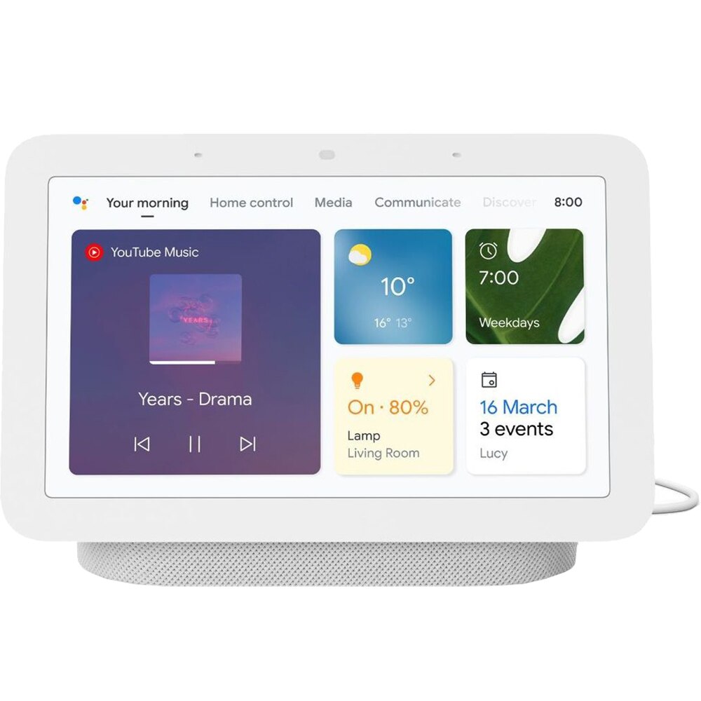 Boxa inteligenta Google Nest Hub 2, ecran, Alb