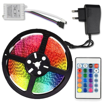 Set Banda LED Profesionala RGB 5 m, Waterproof, Lumina ambientala TV, Modern Design Rafturi Luminate Colorate, Universal, Energy Saving, Multicolor Set Banda LED Profesionala RGB 5 m, Waterproof, Lumina ambientala TV, Modern Design Rafturi Luminate Colorate, Universal, Energy Saving, Multicolor