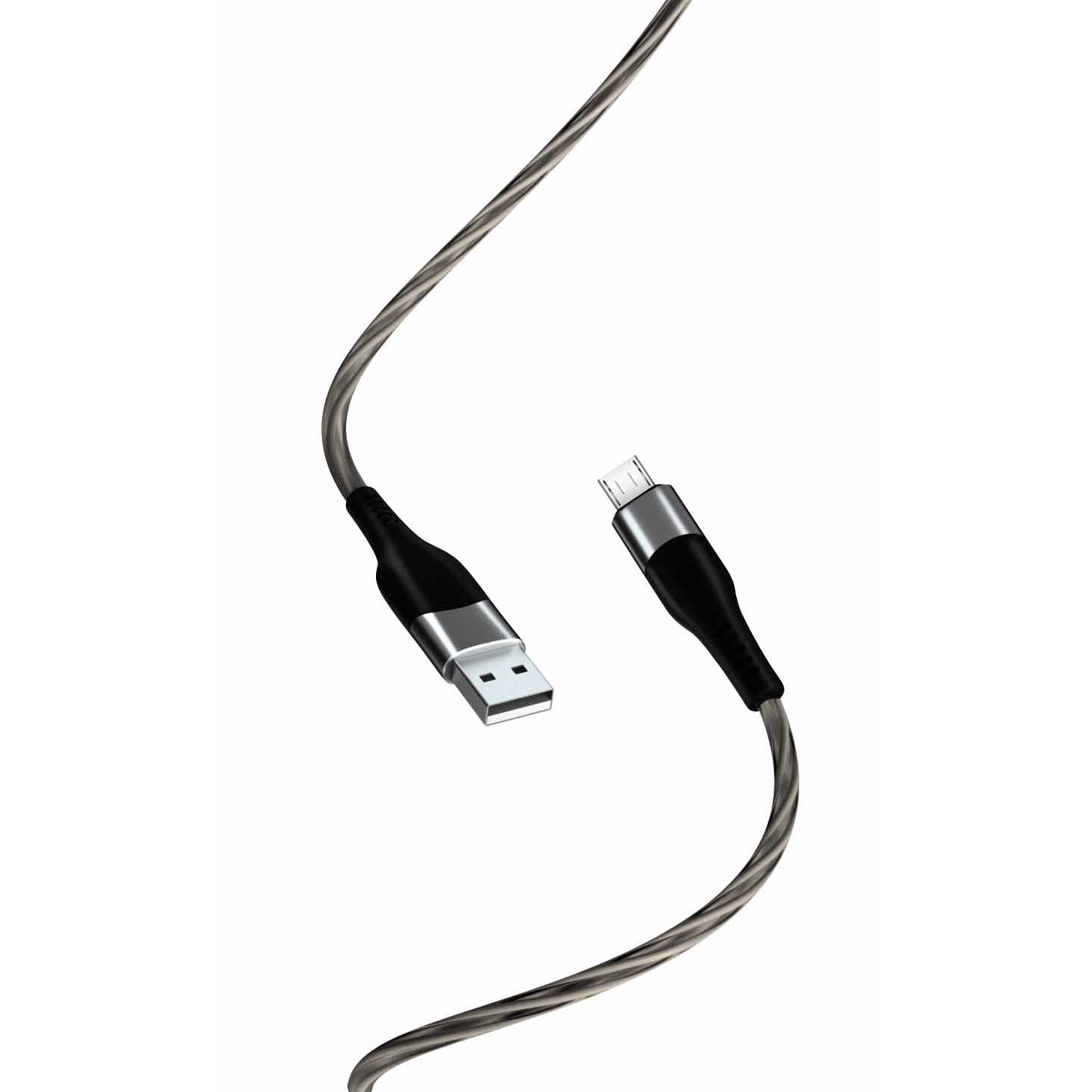 Cablu de date XO, USB - Micro USB, 1 m, Gri
