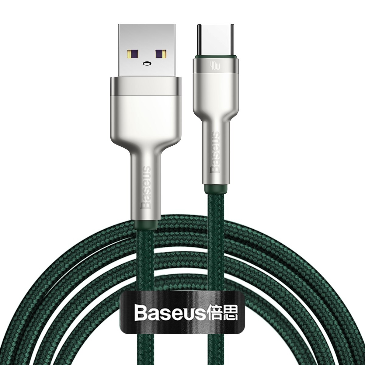 Cablu de date Baseus, USB - USB-C, 2 m, Verde