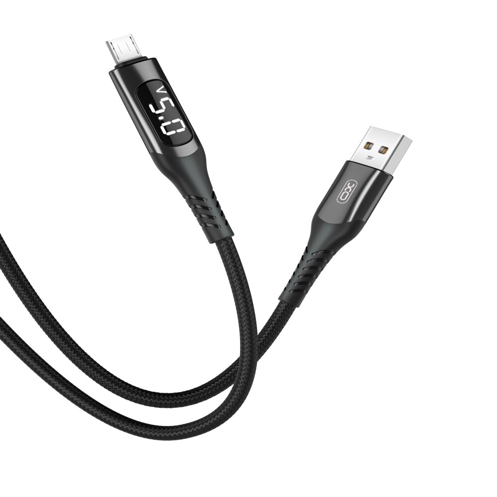 Cablu de date XO, USB - Micro USB, 1 m, Negru