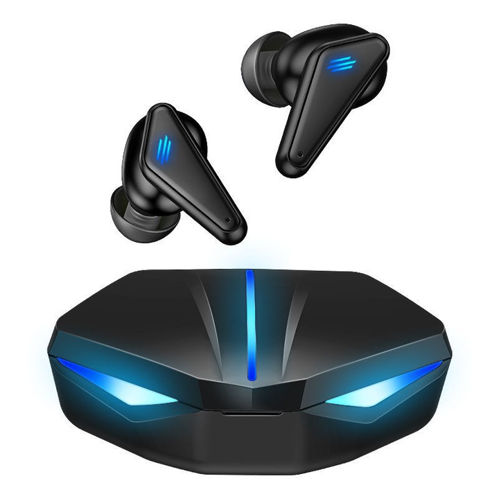 Casti wireless pentru jocuri, 9d Hifi Stereo Headset cu microfon pentru gameri, negru