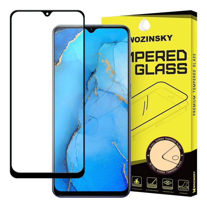 Протектор Wozinsky Tempered Glass Full Glue Super Tough за Oppo Reno3, черен