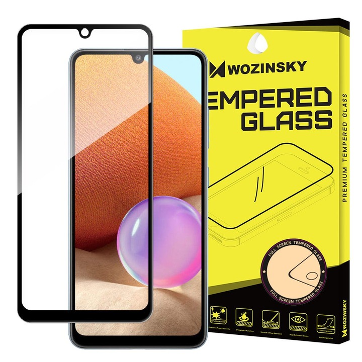 Протектор Wozinsky Tempered Glass Full Glue Super Tough за Samsung Galaxy A32 4G, черен