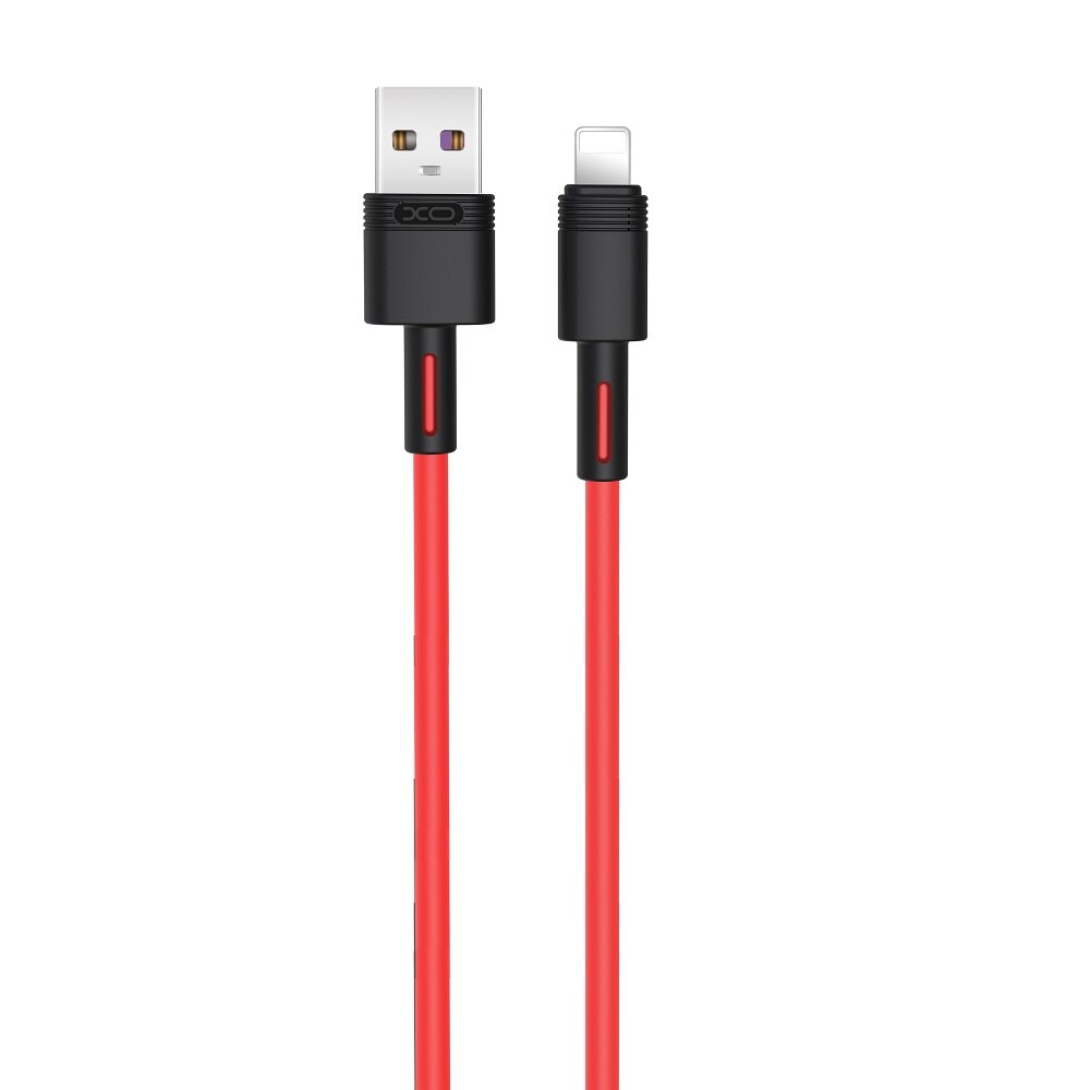 Cablu de date XO, USB - Lightning, 1 m, Rosu