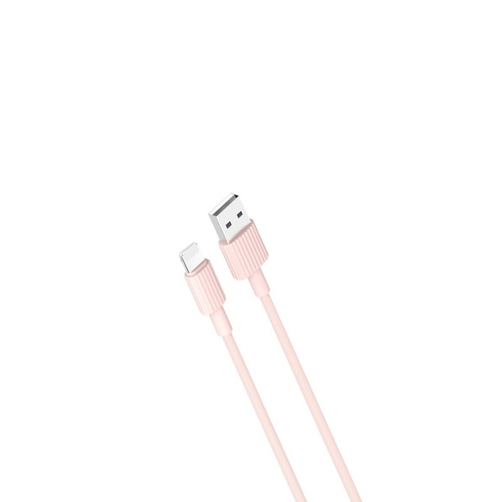 XO кабел за данни, USB - Lightning, 1 м, розов