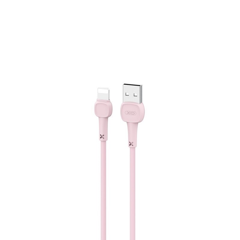 Cablu de date XO, USB - Lightning, 1 m, Roz