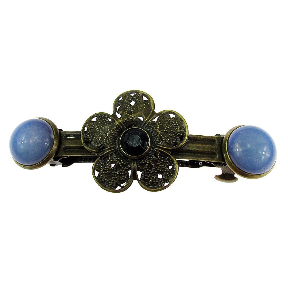 Clama de par bronz model floare cu opalit