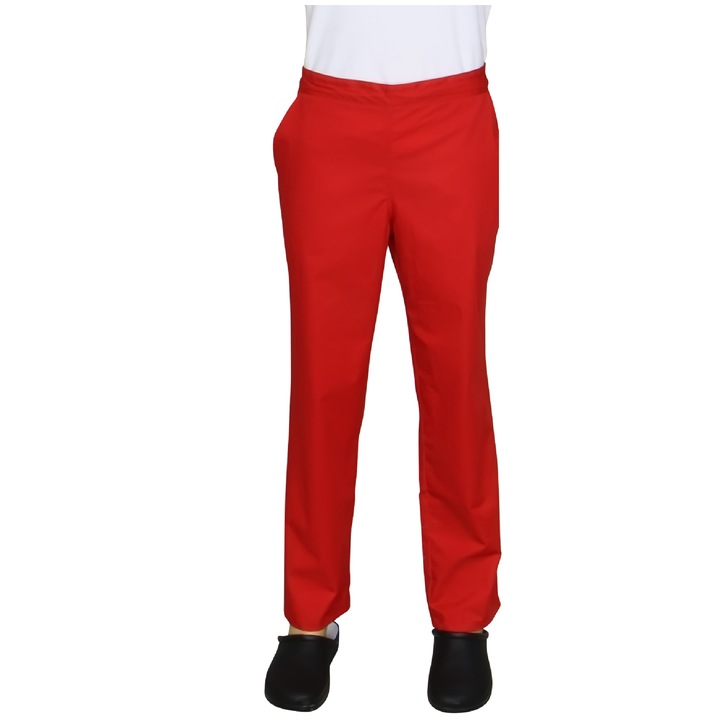 Панталон Prima, Унисекс, с ластик и шнур, 2 джоба, терко, 65% полиестер, 35% памук, 170гр/м2, Червен, XS, 1 бр.