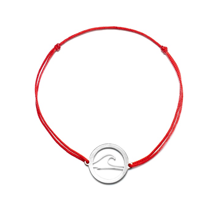 Bratara pandantiv argint – model B12023, 14 cm, val, snur reglabil