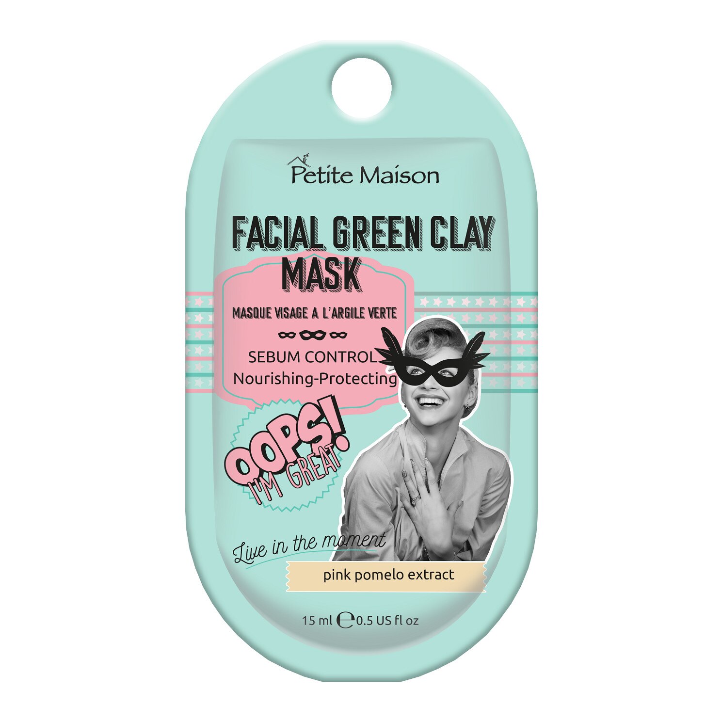 Masca de fata Petite Maison green clay mask, 15 ml