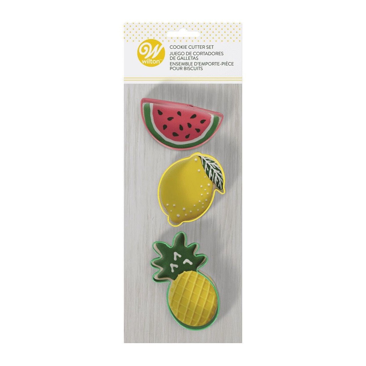 Set 3 decupatoare in forma de ananas, pepene, lamaie, Wilton