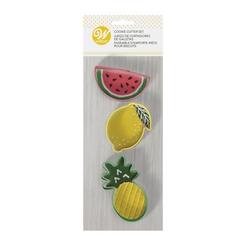 Set 3 decupatoare in forma de ananas, pepene, lamaie, Wilton Set 3 decupatoare in forma de ananas, pepene, lamaie, Wilton