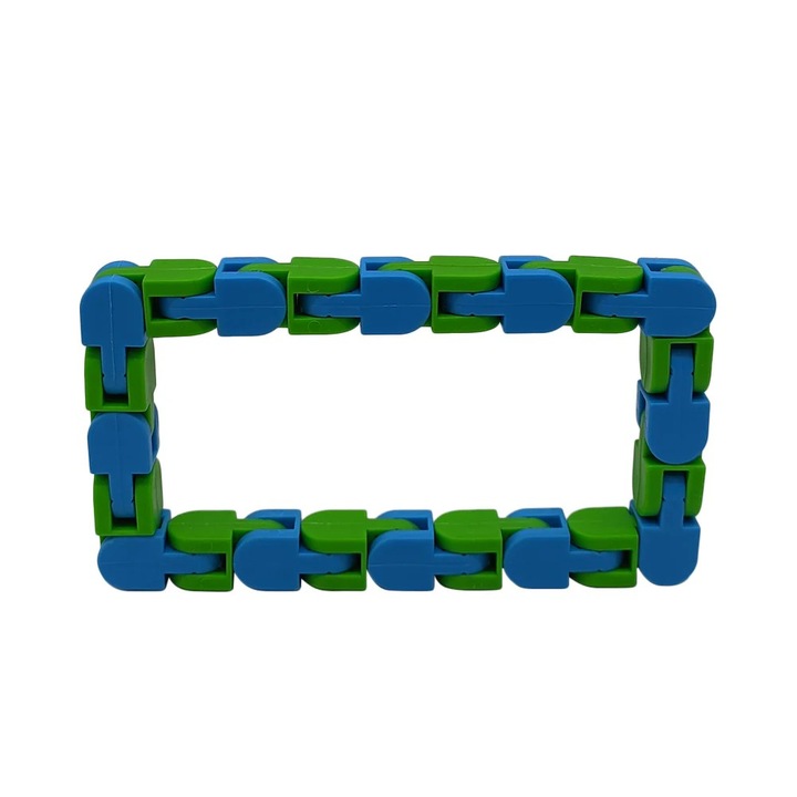 Jucarie senzoriala antistres, Flippy, Fidget puzzle de decompresie, Verde/Albastru, +2 ani