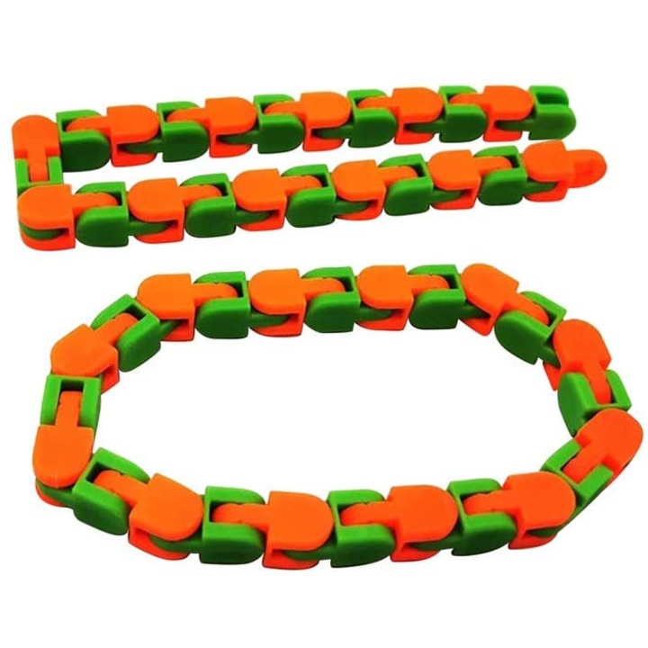 Érzékszervi antistressz játék, Flippy, Fidget dekompressziós puzzle, zöld/kék, +2 év