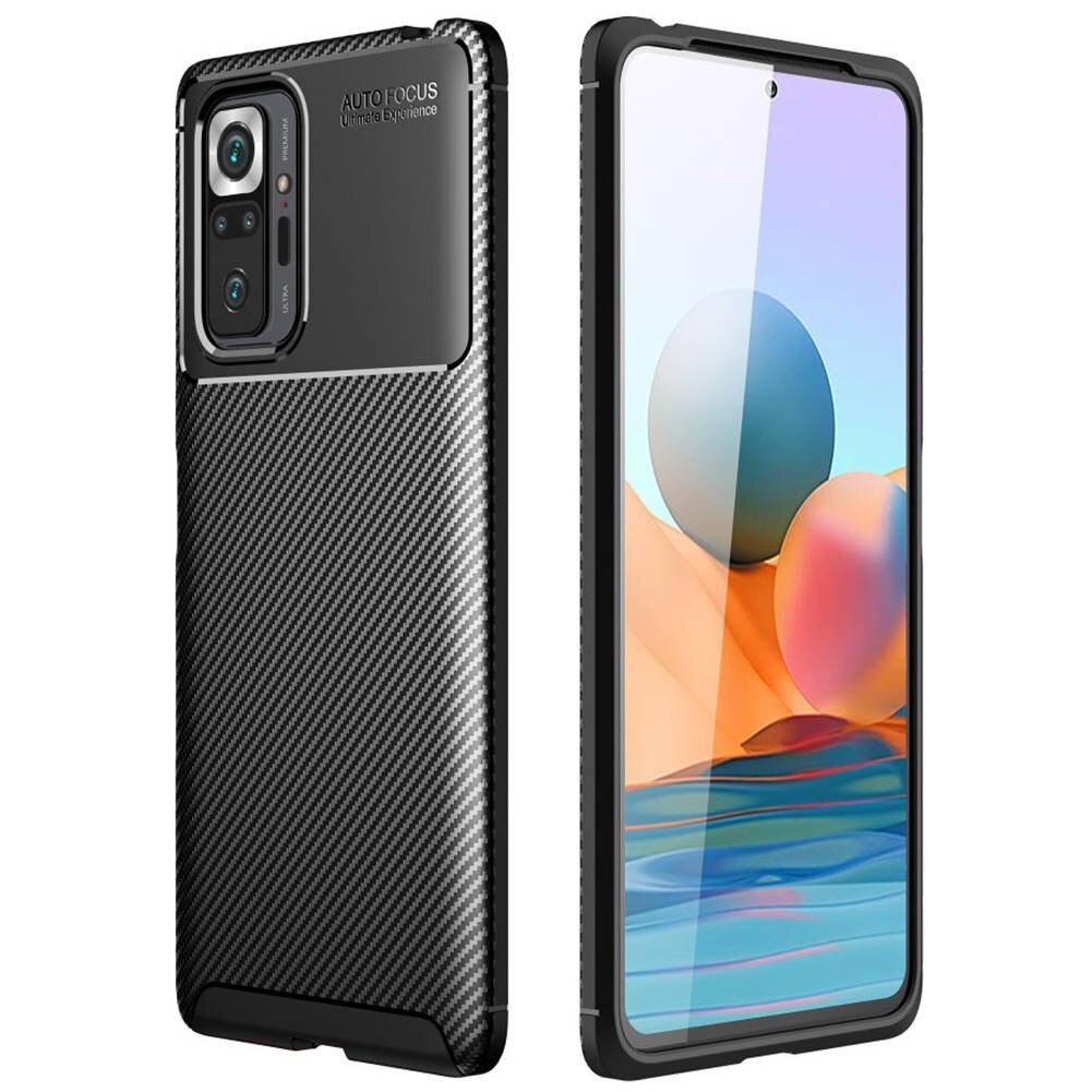 Husa pentru Xiaomi Redmi Note 10 Pro armored carbon fiber black