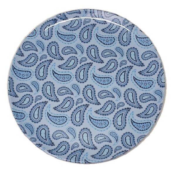 Farfurie Gemma intinsa 23 cm 9STX, model paisley albastru