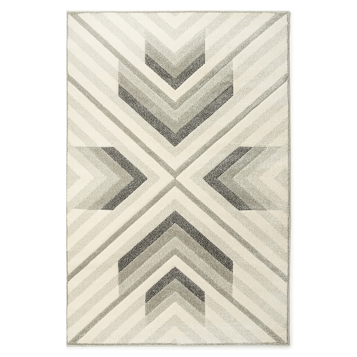 Szintetikus szőnyeg Soho 5934-1-16811, 60 x 110 cm, szürke/bézs, geometrikus