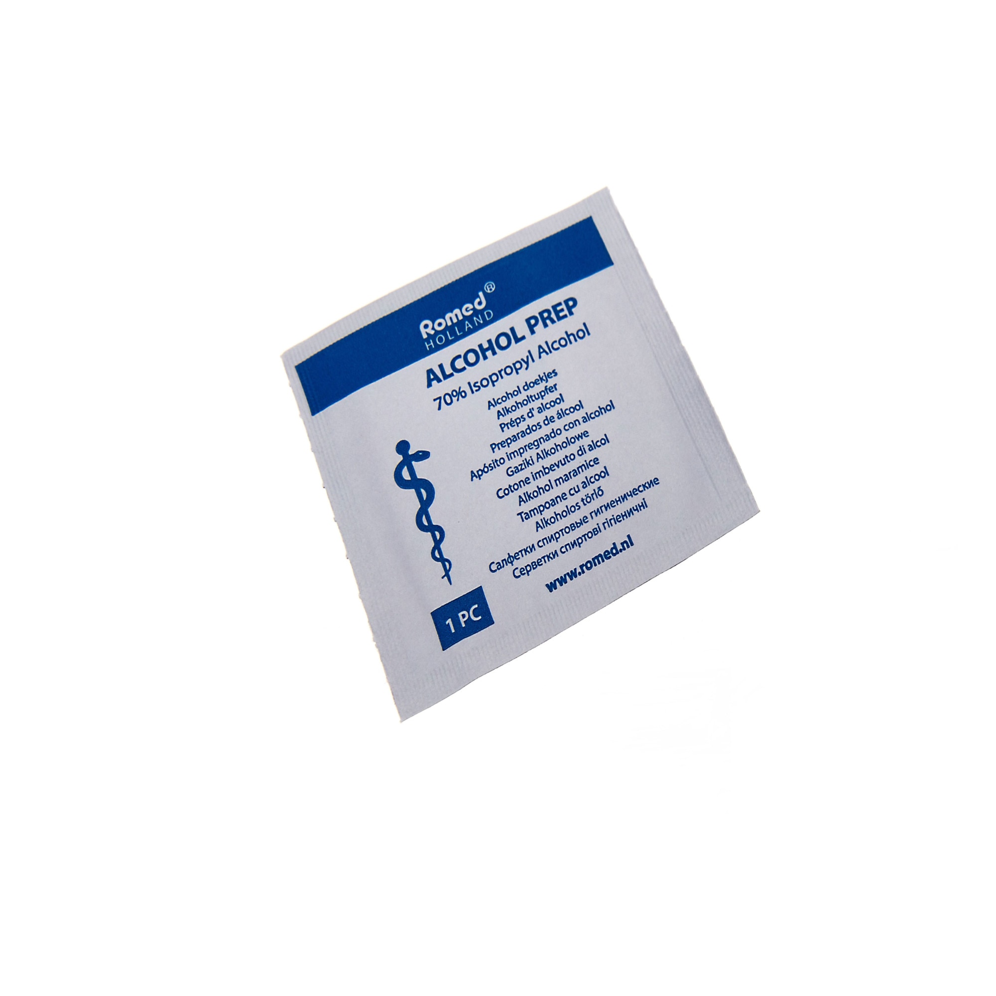 Set Tampoane impregnate alcool 6,5x3cm Romed 100buc in cutie