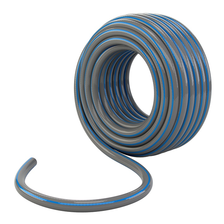 Маркуч Palisad, За поливане, Подсилен, 1/2 ", 50 м, 4 слоя, Без фталати, Сив