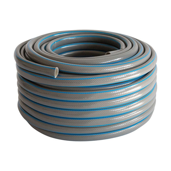 Маркуч Palisad, За поливане, Подсилен, 1/2 ", 30 м, 4 слоя, Без фталати, Сив