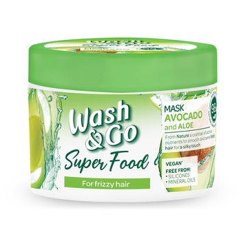 Masca pentru par rebel Wash&Go Super Food cu avocado, 300 ml Masca pentru par rebel Wash&Go Super Food cu avocado, 300 ml