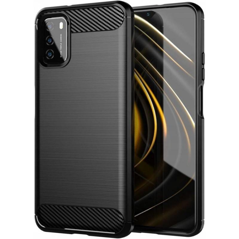 Carcasa TECH-PROTECT TPUCARBON compatibila cu Xiaomi Redmi 9T Black