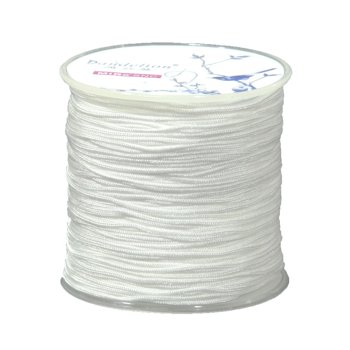 Snur suport textil pentru bijuterii handmade 1mm x 100m alb
