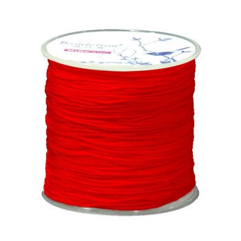 Snur suport textil pentru bijuterii handmade 1mm x 100m rosu Snur suport textil pentru bijuterii handmade 1mm x 100m rosu