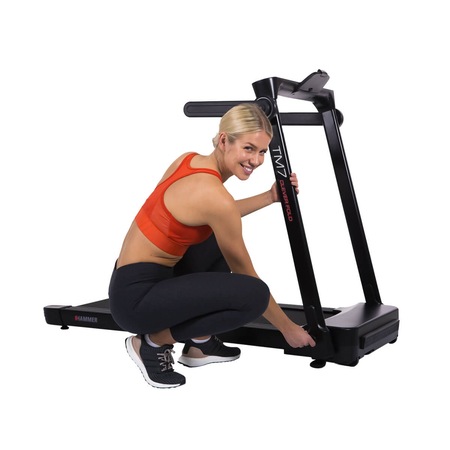 Banda alergare HAMMER CleverFold TM7, motor 1.5CP/4CP max, 1-18 km/h, greutate maxima utilizator 130 kg