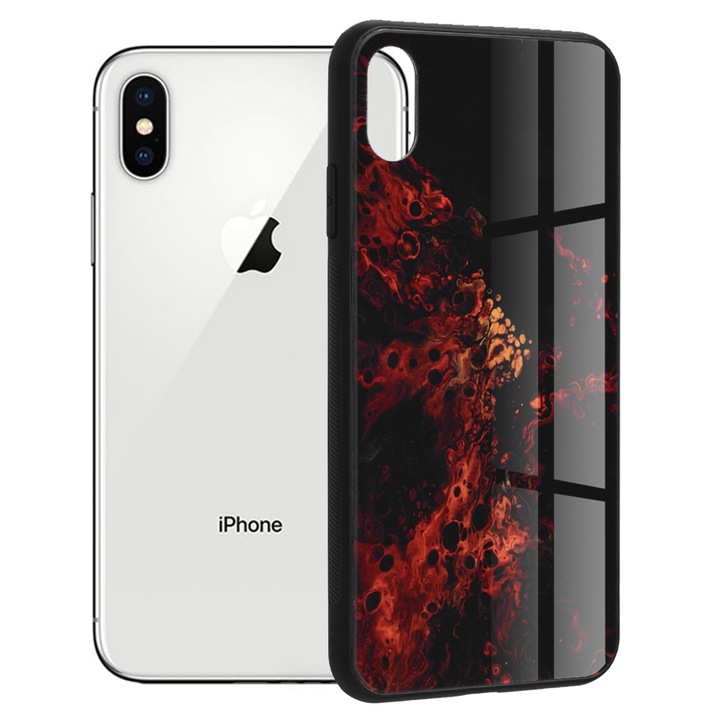 Калъф за iPhone X/XS, Поликарбонат, Red Nebula