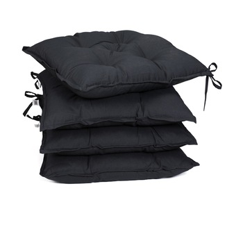 Set 4 x Perne scaun, Antracit, 40 x 40 x 8 cm Set 4 x Perne scaun, Antracit, 40 x 40 x 8 cm