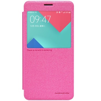Husa Samsung Galaxy A5 (2016), Rose, Nillkin, Decupaj Ecran, Tip Carte Husa Samsung Galaxy A5 (2016), Rose, Nillkin, Decupaj Ecran, Tip Carte