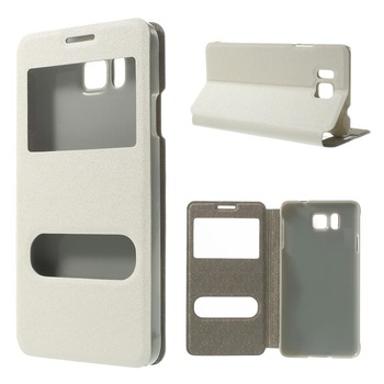 Husa Samsung Galaxy Alpha SM-G850F, Alba, Dublu S-View, Stand Birou Husa Samsung Galaxy Alpha SM-G850F, Alba, Dublu S-View, Stand Birou