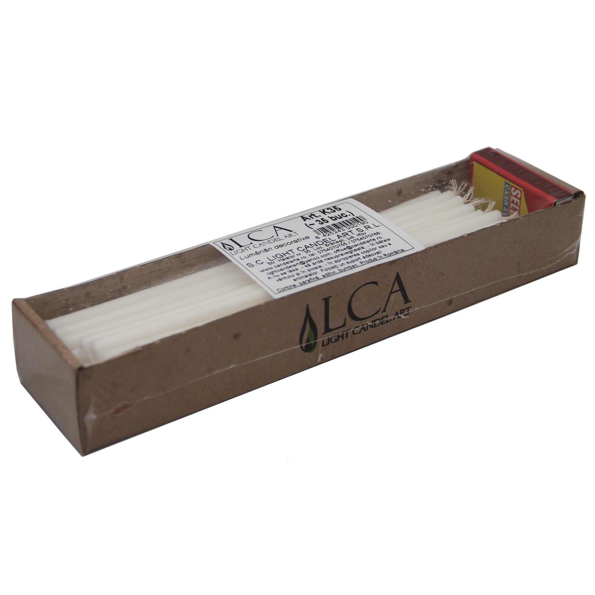 Set 35 buc - Lumanari menaj Alb