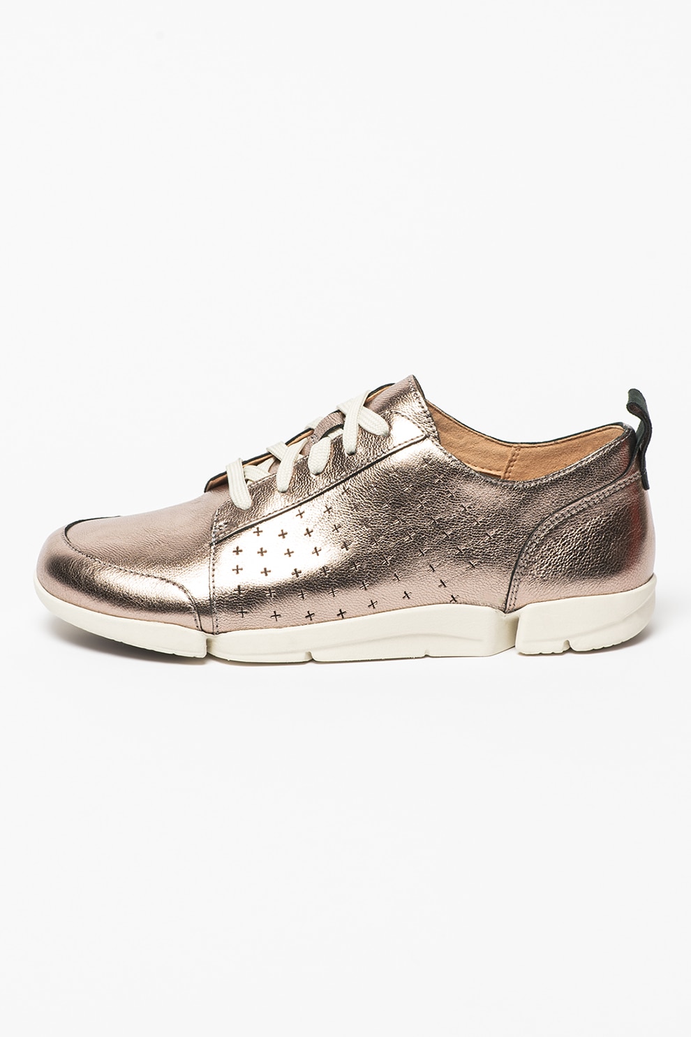 Clarks, Pantofi casual de piele TriAmelia Edge, Argintiu