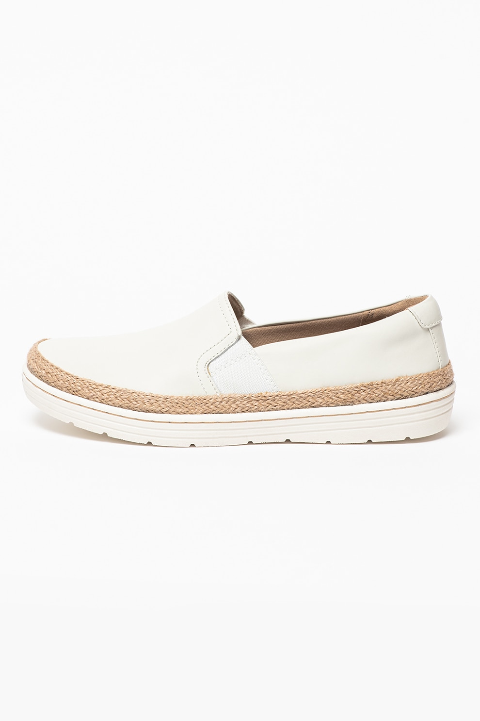 Clarks, Pantofi slip-on de piele Marie, Alb, 39.5