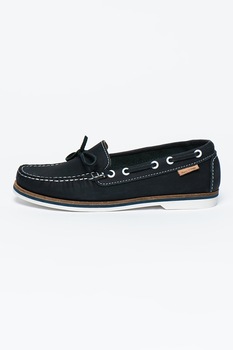 Marc O'Polo, Pantofi loafer din piele nabuc cu cusaturi contrastante, Bleumarin Marc O'Polo, Pantofi loafer din piele nabuc cu cusaturi contrastante, Bleumarin