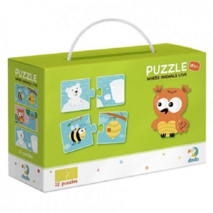 Puzzle Duo Animalele si casele lor 24 elemente, Dodo