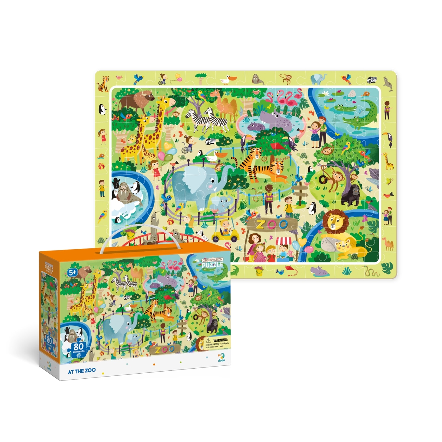 Puzzle, DODO, 80 piese, 5 ani, Multicolor - eMAG.ro